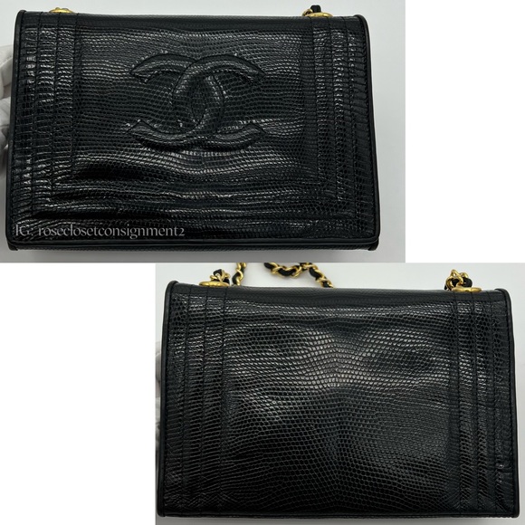 ❌SOLD❌Authentic Chanel vintage Lizard skin flap chain bag - Picture 5 of 17
